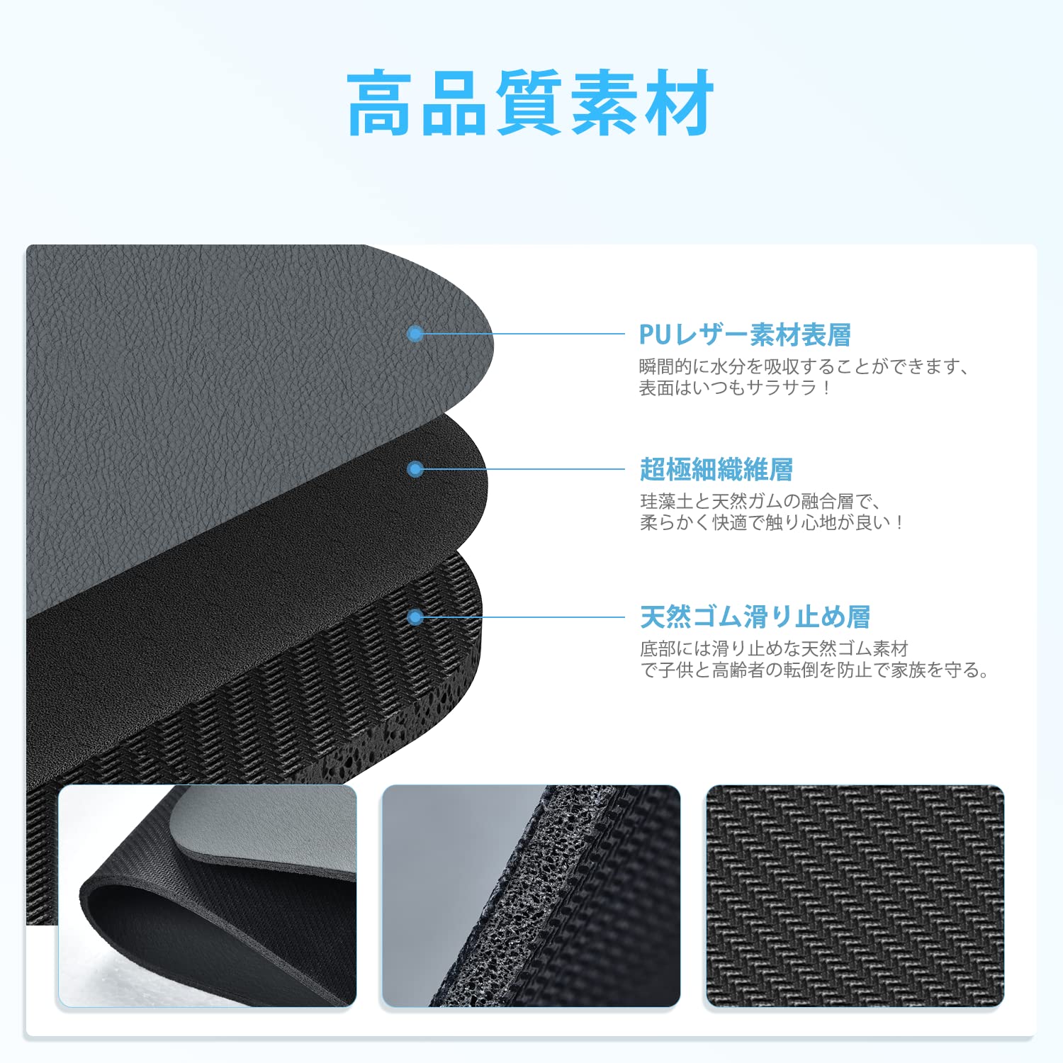 Amazon | aceyoon 珪藻土 バスマット お風呂マット 速乾 トイレマット